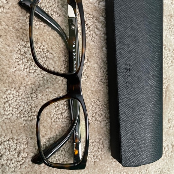 Prada Eyeglasses VPR 020 2AU Havana Rectangular Frame Tortoise - Picture 5 of 7